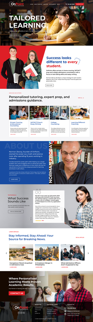 Web Design by beniwalsuman for Onpoint Prep | Design: #37120166