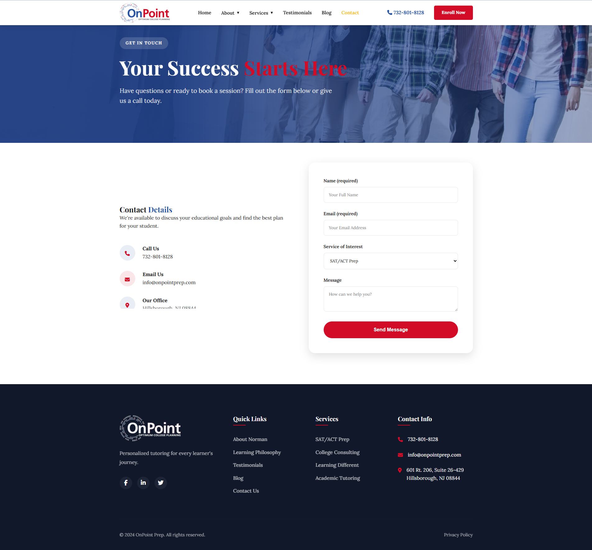 Web Design by Nitin525 for Onpoint Prep | Design #37136708