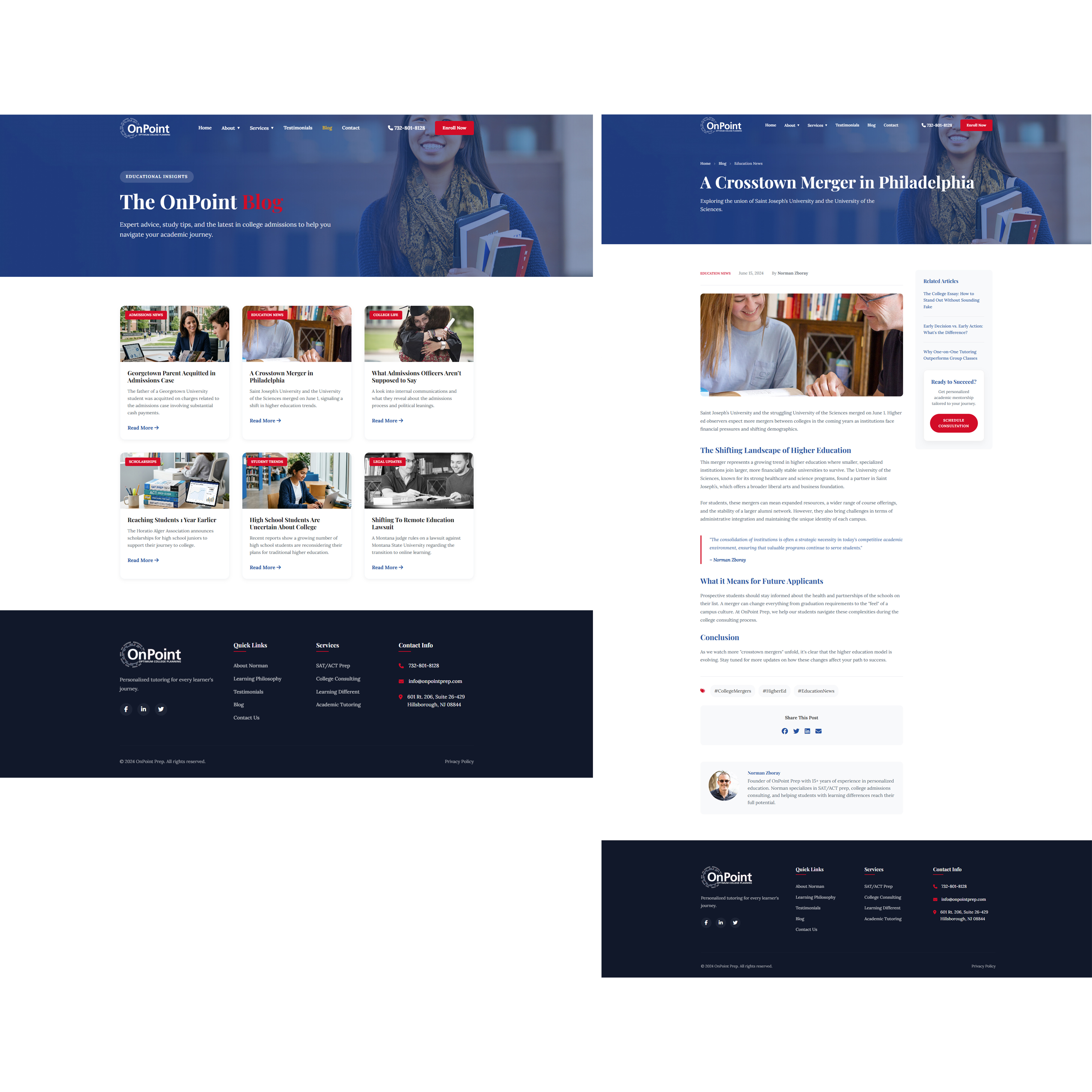 Web Design by Nitin525 for Onpoint Prep | Design #37136709