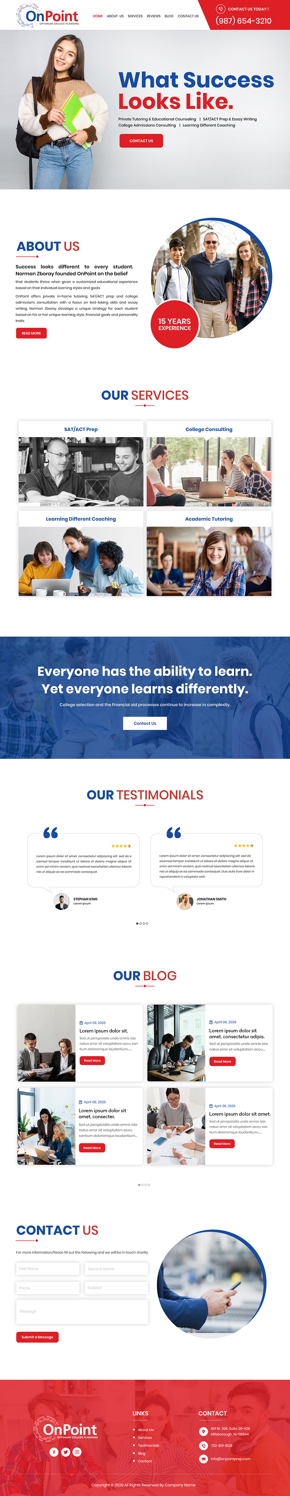 Web Design by Creations Box 2015 for Onpoint Prep | Design #37120176