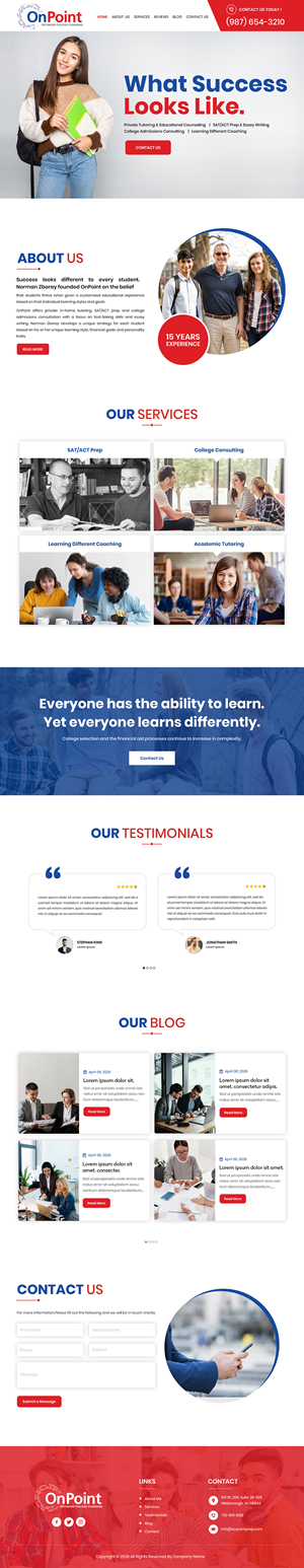 Web Design by Creations Box 2015 for Onpoint Prep | Design #37120176