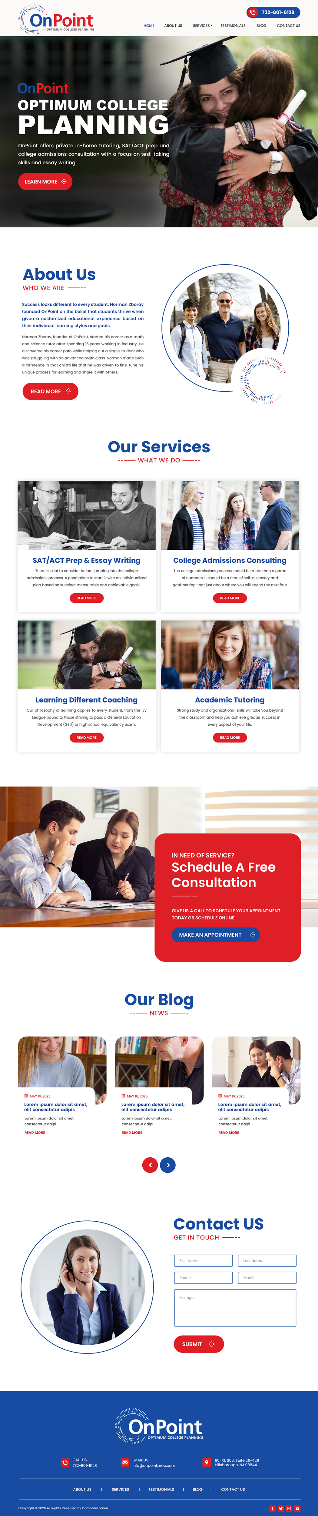 Web Design by Creations Box 2015 for Onpoint Prep | Design #37120177