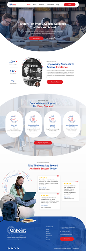 Web Design by AymanePro ™ for Onpoint Prep | Design: #37117535