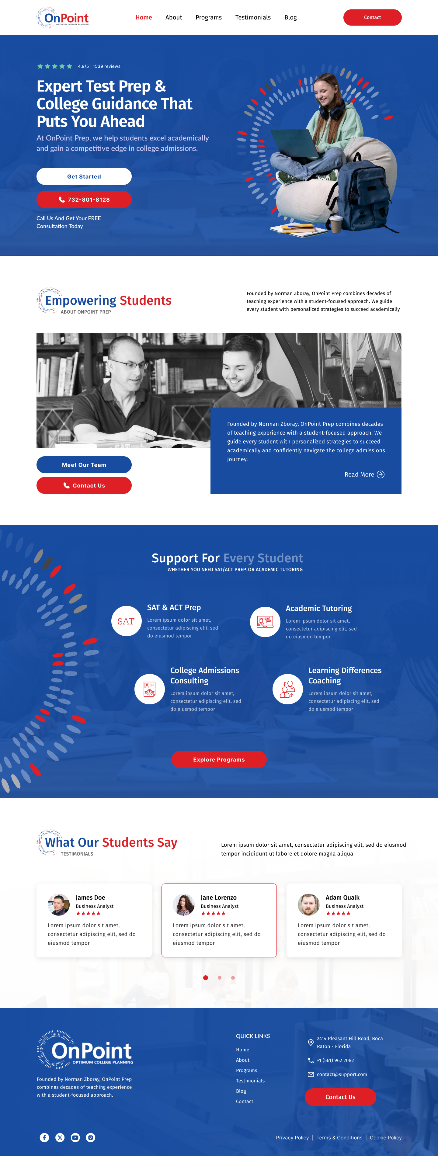 Web Design by AymanePro ™ for Onpoint Prep | Design #37117693