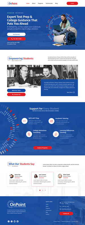 Web Design by AymanePro ™ for Onpoint Prep | Design: #37117693