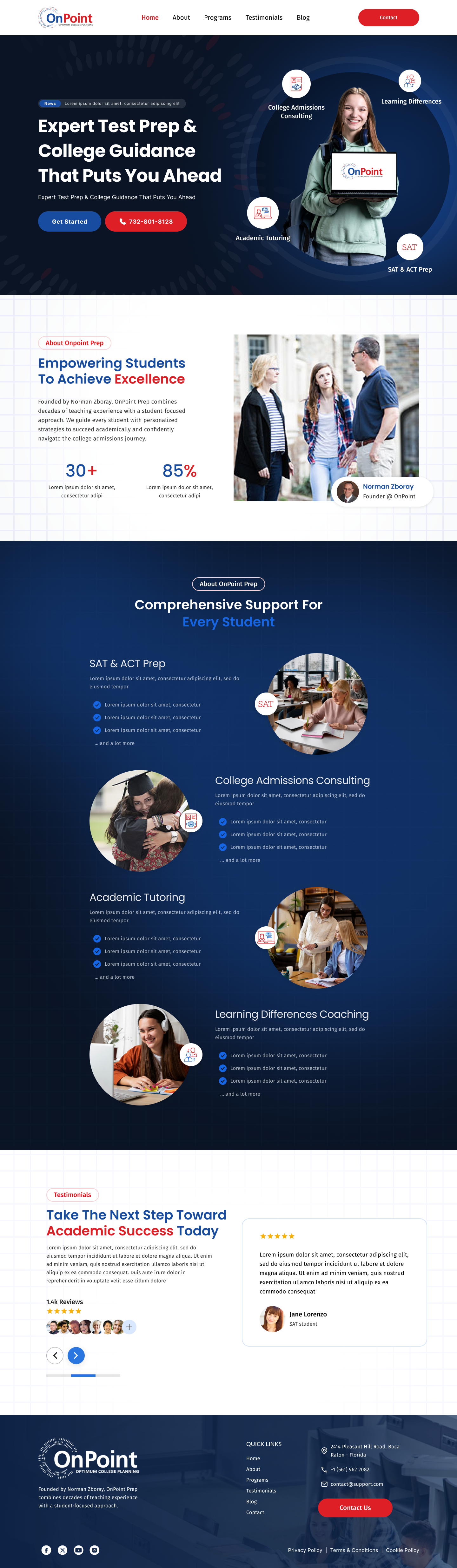 Web Design by AymanePro ™ for Onpoint Prep | Design #37117847