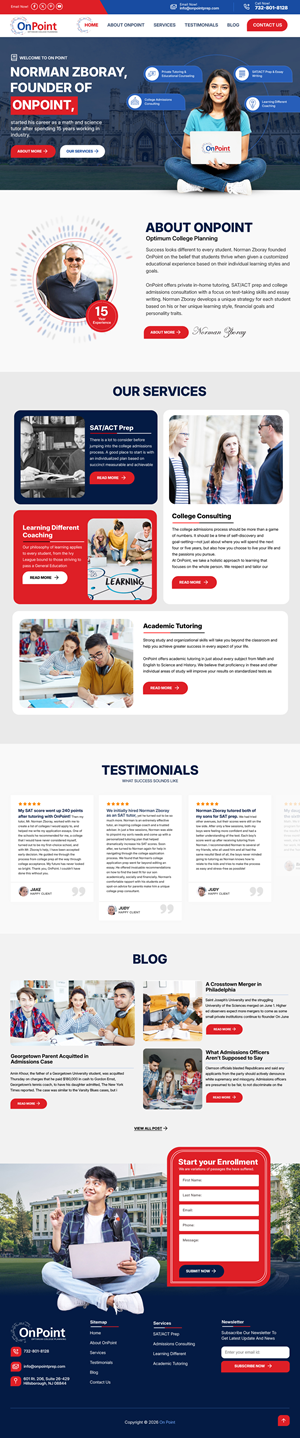 Web Design by sai.designer87 for Onpoint Prep | Design #37120261