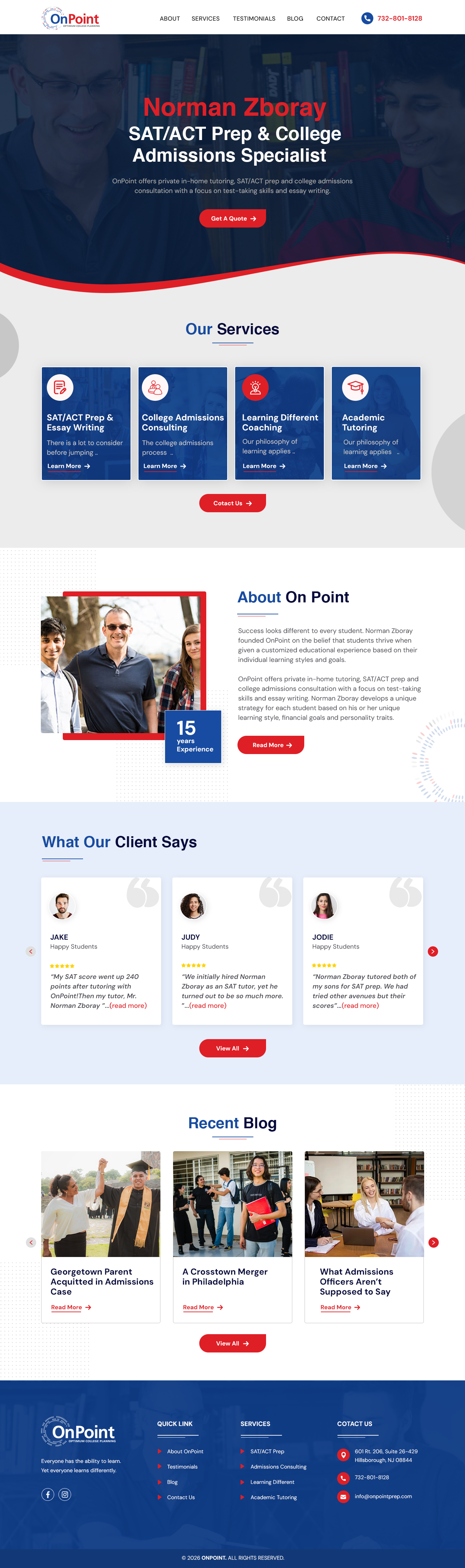 Web Design by sai.designer87 for Onpoint Prep | Design #37121671