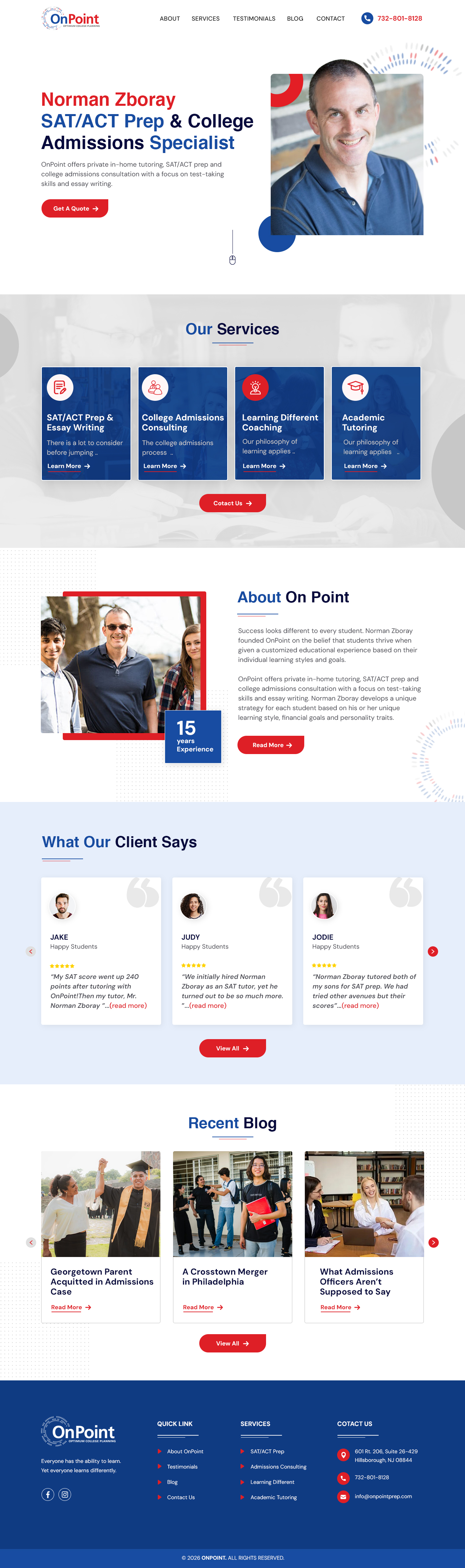 Web Design by sai.designer87 for Onpoint Prep | Design #37121672