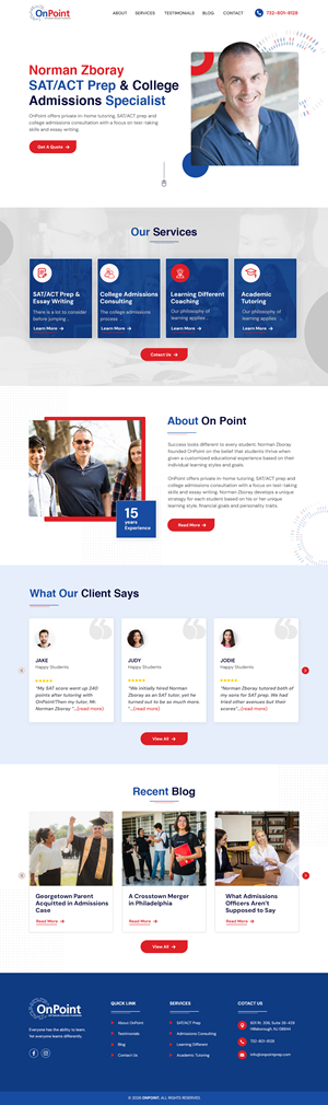 Web Design by sai.designer87 for Onpoint Prep | Design: #37121672