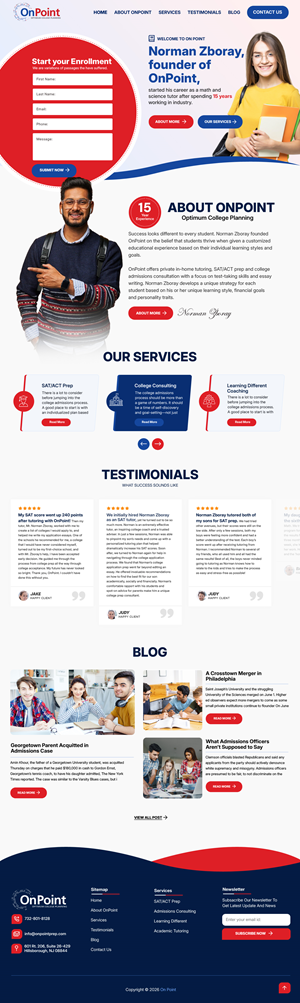 Web Design by sai.designer87 for Onpoint Prep | Design: #37140752