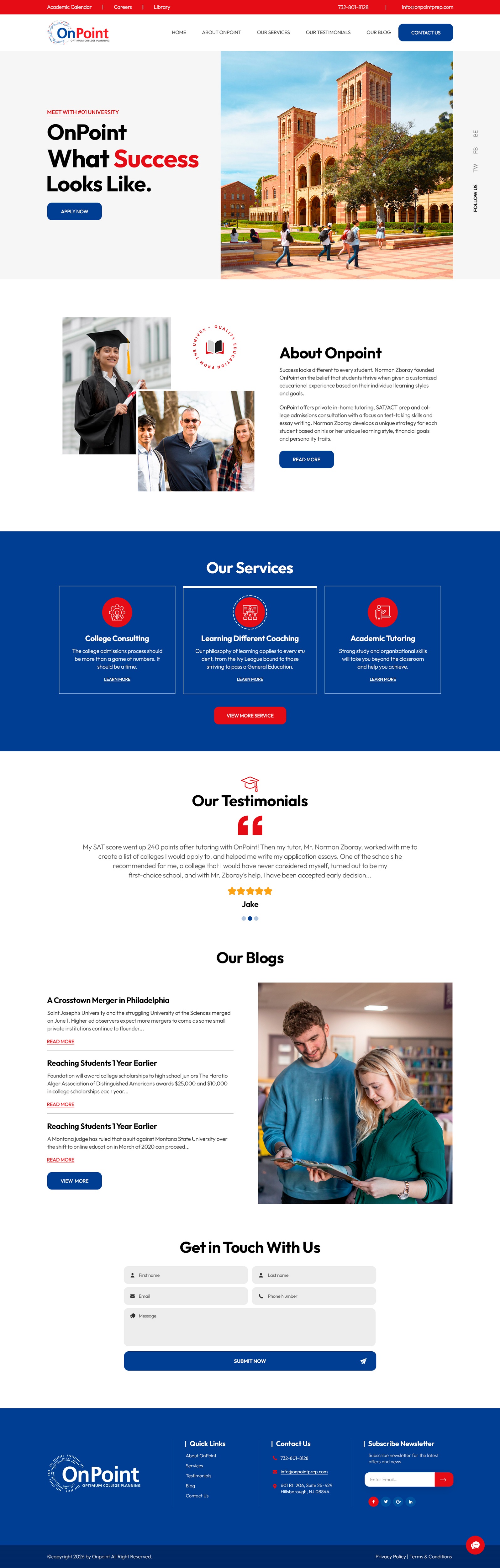 Web Design by NZ Creatives for Onpoint Prep | Design #37116583