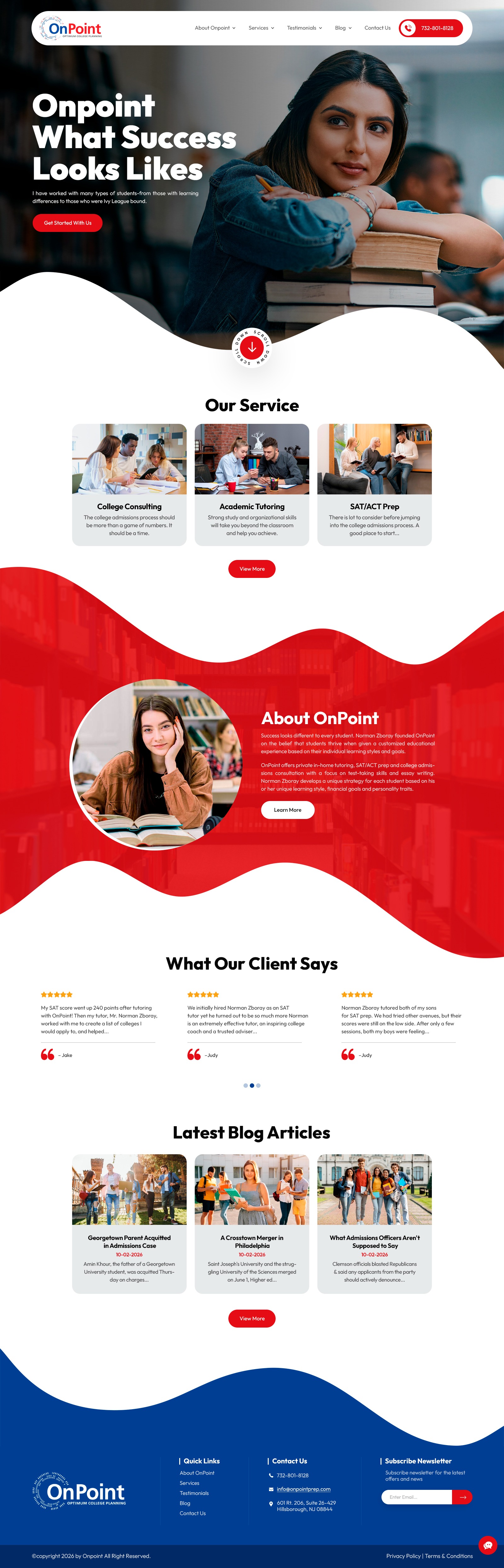 Web Design by NZ Creatives for Onpoint Prep | Design #37162013