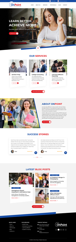 Web Design by Creative Design for Onpoint Prep | Design: #37144068