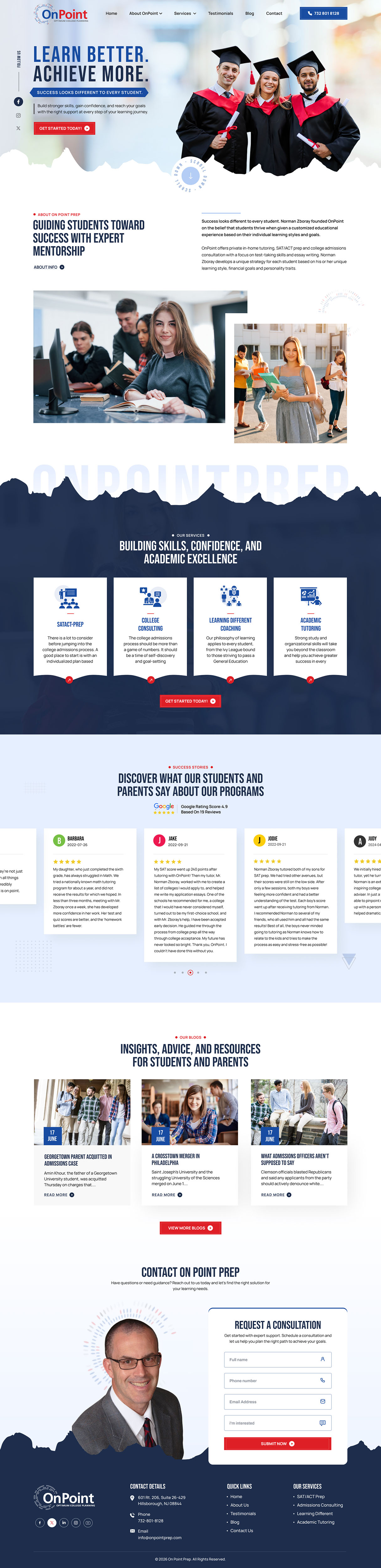 Web Design by Creative Design for Onpoint Prep | Design #37146871