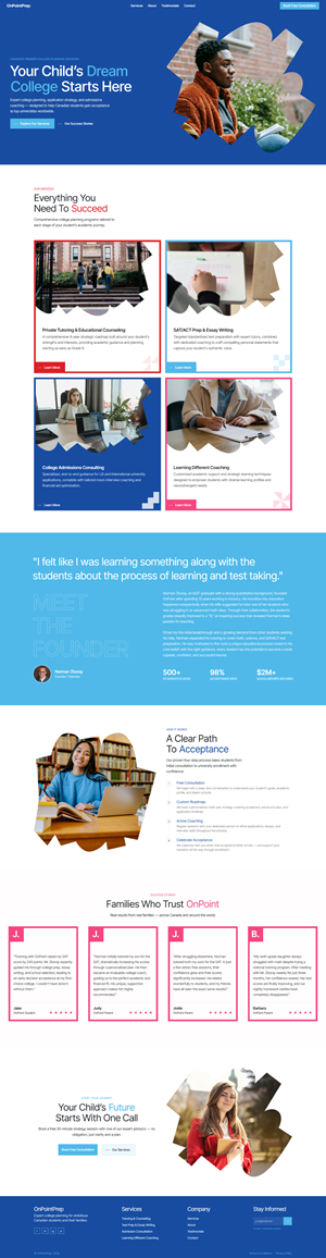 Web Design by adnanf2 for Onpoint Prep | Design: #37146737