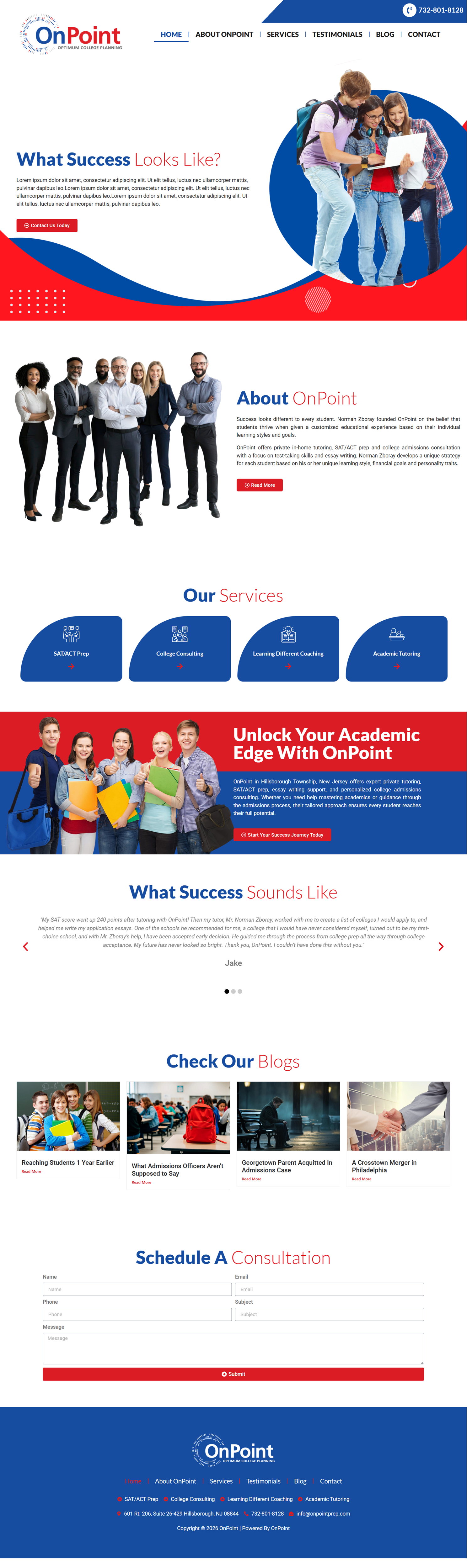 Web Design by JohnDigiTech for Onpoint Prep | Design #37144181
