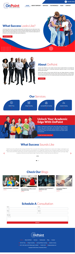 Web Design by JohnDigiTech for Onpoint Prep | Design: #37144181