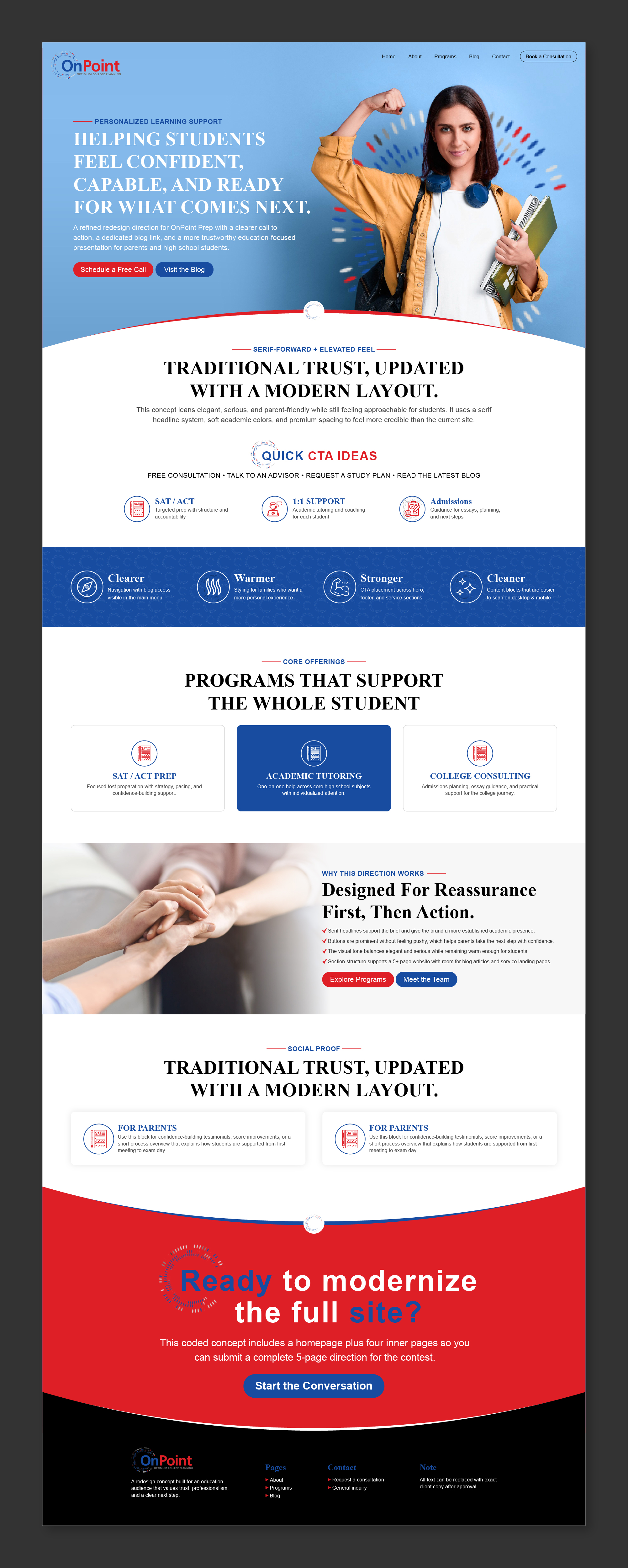 Web Design by Titan Solbiz for Onpoint Prep | Design #37133060