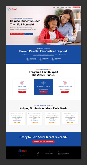 Web Design by Titan Solbiz for Onpoint Prep | Design: #37139664