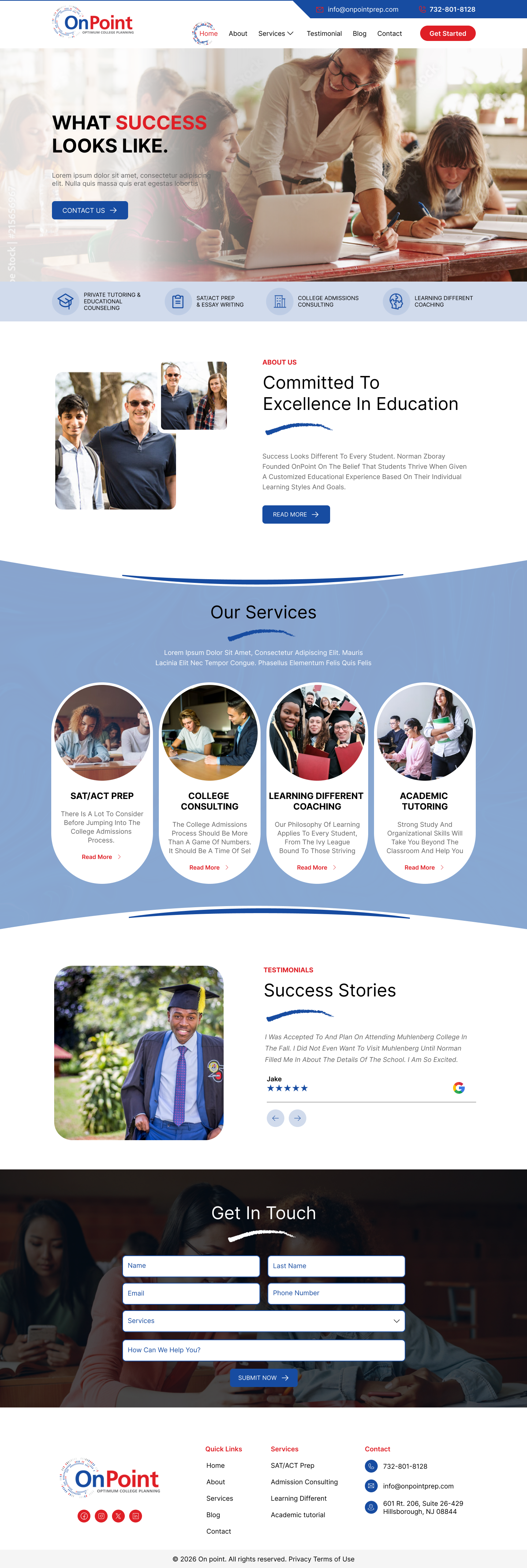Web Design by Hukam Solanki for Onpoint Prep | Design #37139938