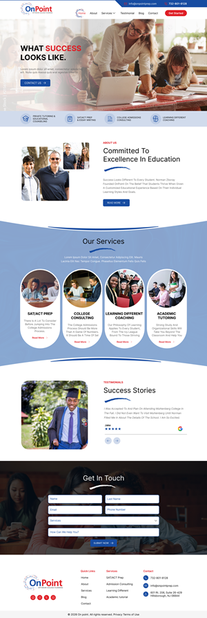 Web Design by Hukam Solanki for Onpoint Prep | Design: #37139938