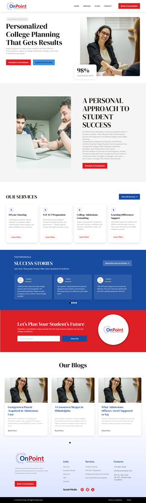 Web Design by GraphicSujit for Onpoint Prep | Design: #37130775