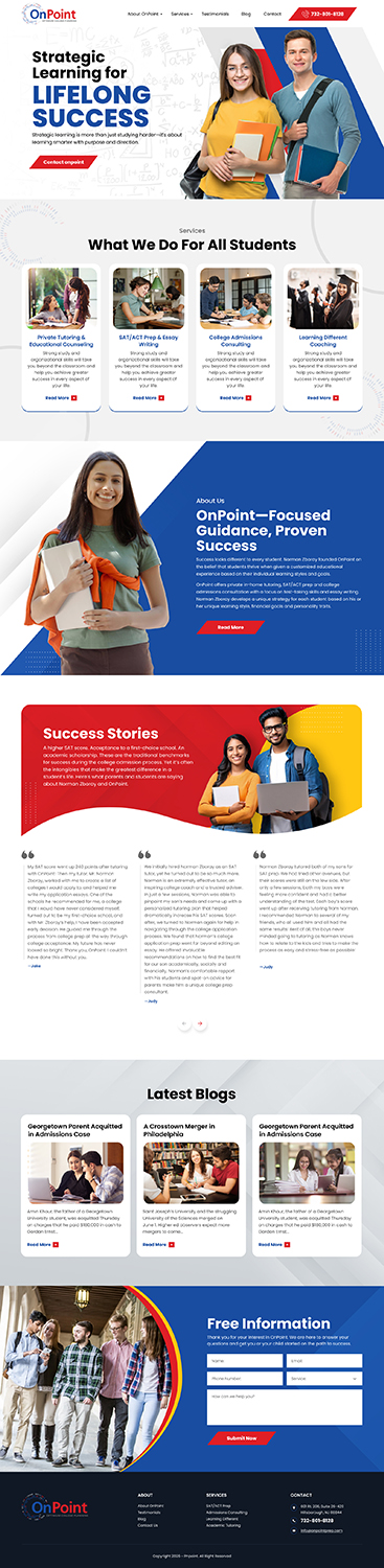 Web Design by hrikss for Onpoint Prep | Design #37124410