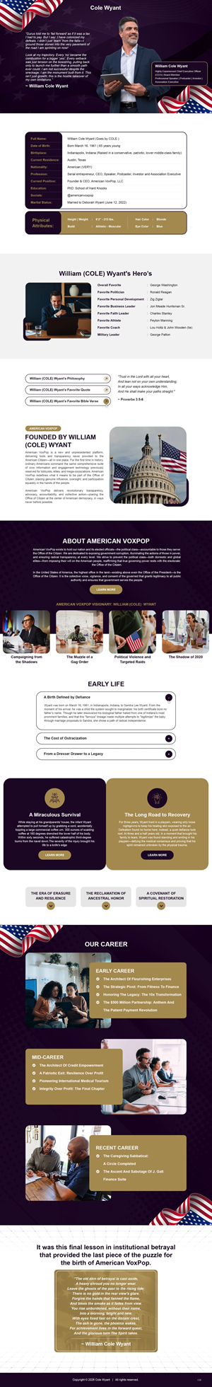 Web Design par pb pour American VoxPop | Design : #37121069