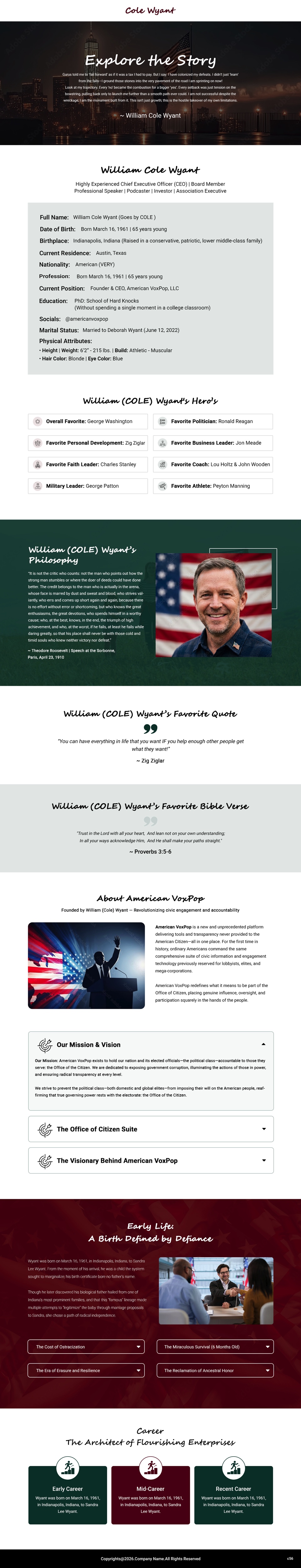 Web Design by pb for American VoxPop | Design #37121075