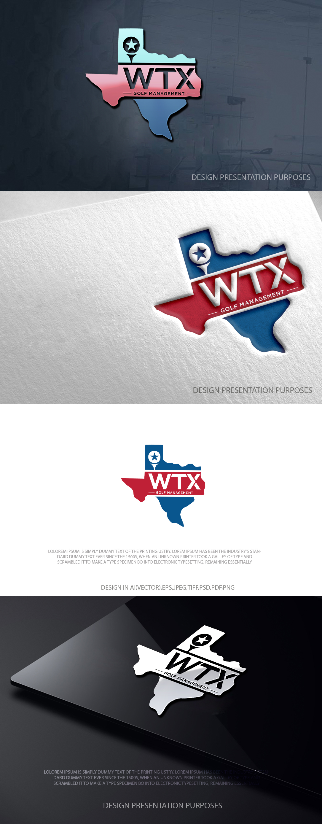 Diseño de Logo por zebronicgraphic para WTX Golf Management | Diseño #37130352