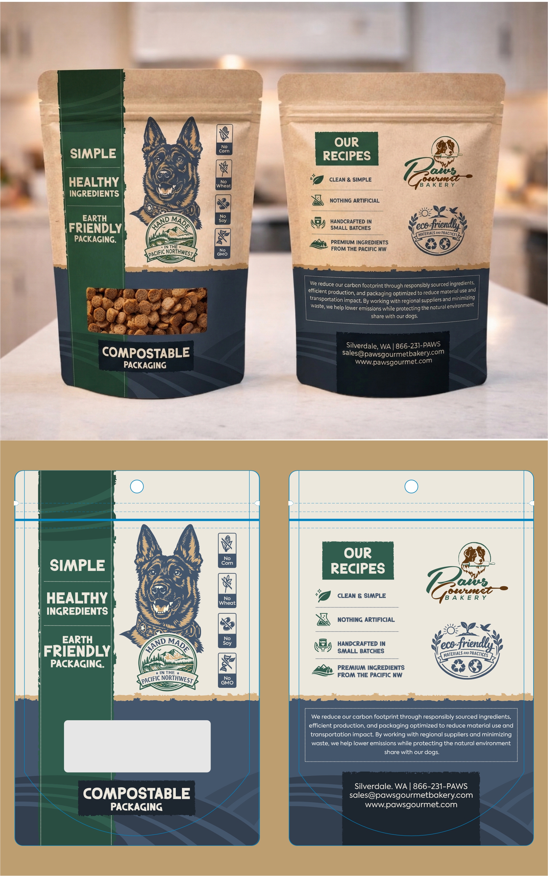 Packaging Design by erikdesign for Paws Gourmet Bakery | Design #37143128