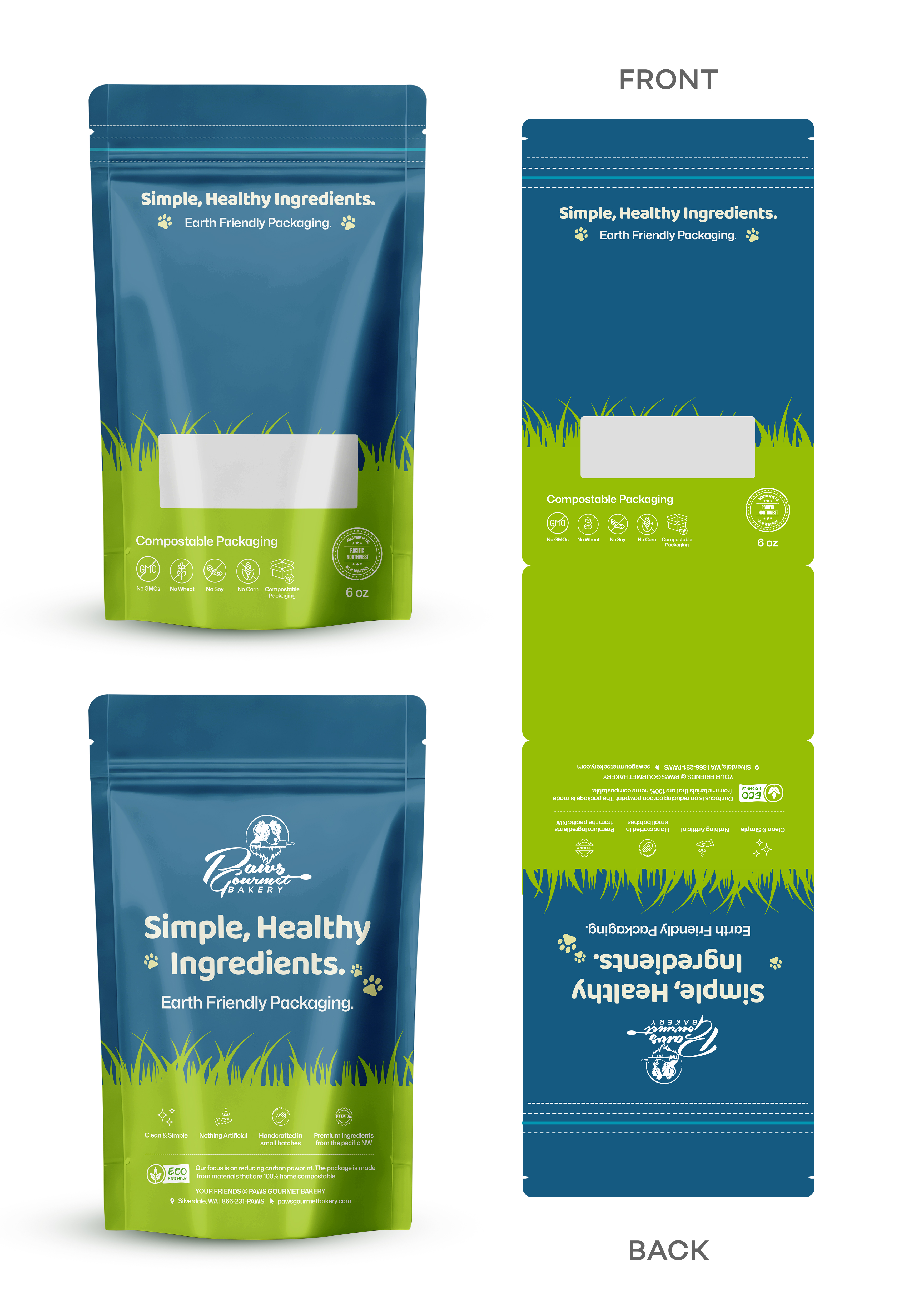Packaging Design by Graphic Guy for Paws Gourmet Bakery | Design #37172529