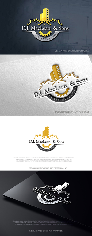 Logo Design by zebronicgraphic for D.J MacLean & Sons Carpentry Ltd. | Design: #37141181