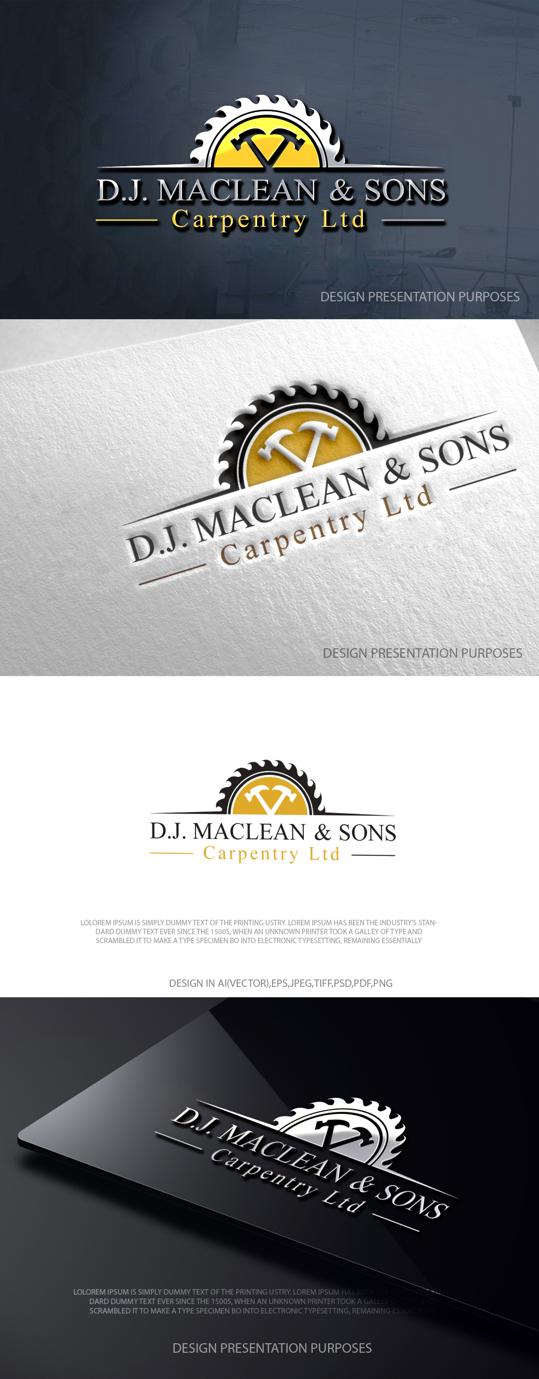 Logo Design by zebronicgraphic for D.J MacLean & Sons Carpentry Ltd. | Design #37141182