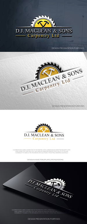 Logo Design by zebronicgraphic for D.J MacLean & Sons Carpentry Ltd. | Design: #37141182