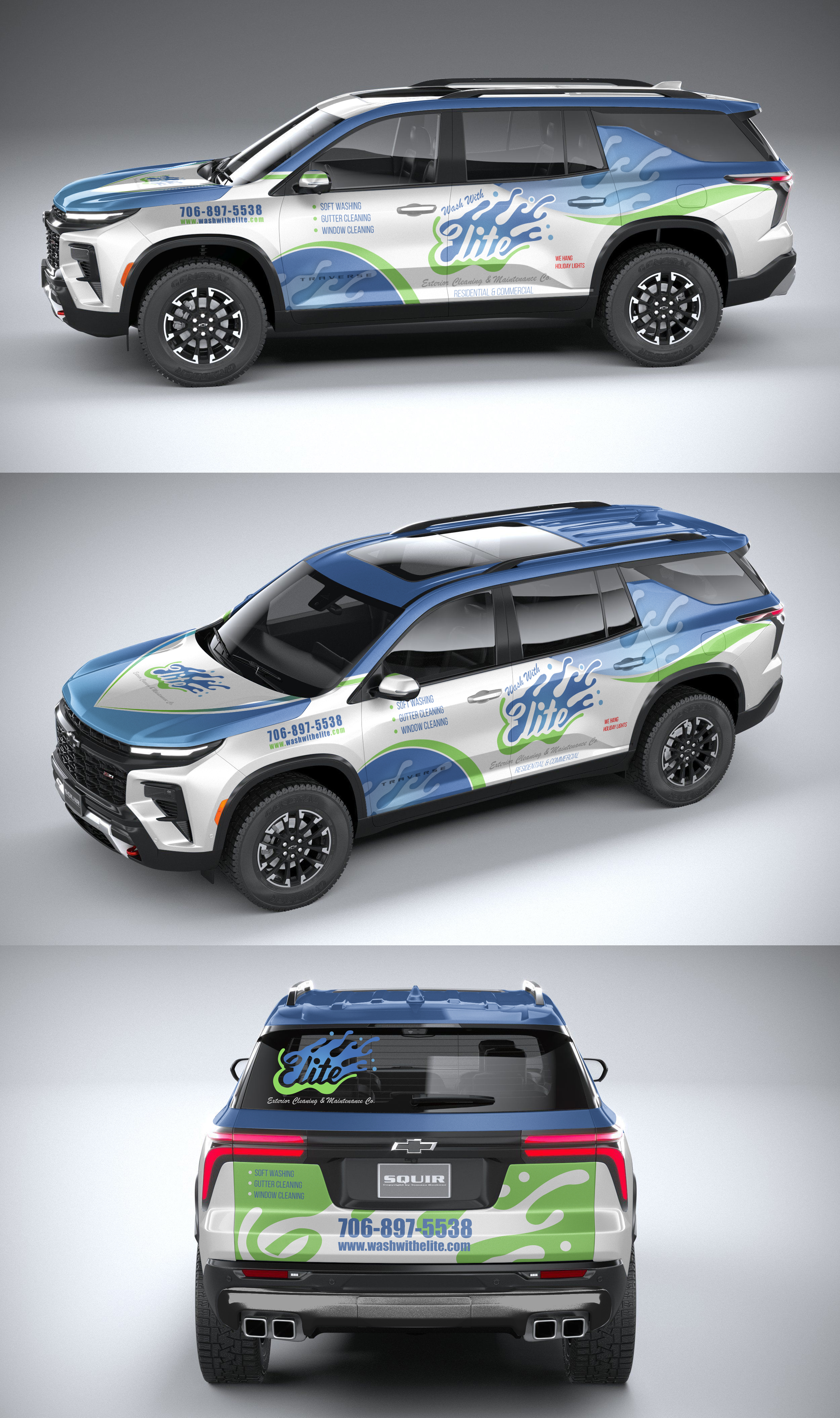Diseño de Rotulación de Vehículo por AZ_Studio para Elite Exterior Cleaning & Maintenance Co. | Diseño #37143641