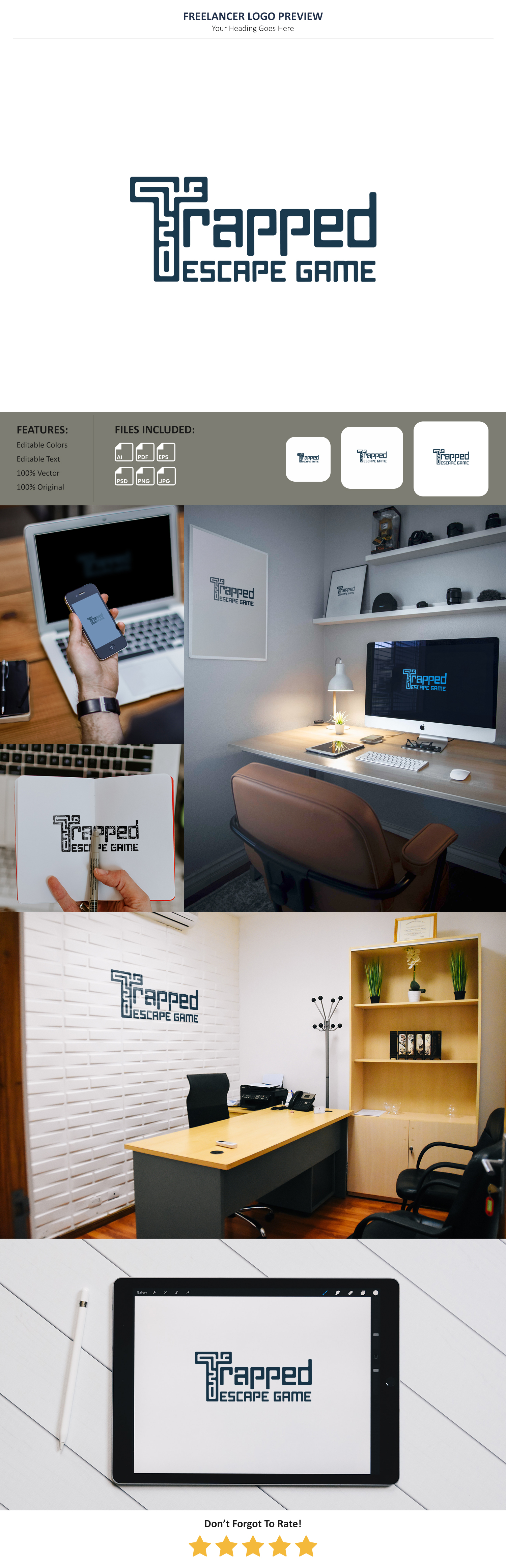 Logo Design by Pixel Foundry for Trapped Escape Game | Design #37146990