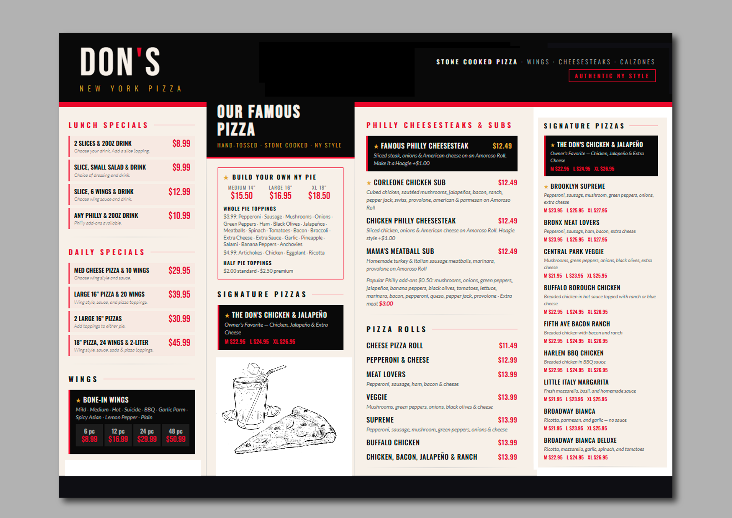 Menu Design by G Marchiori for this project | Design #37169964