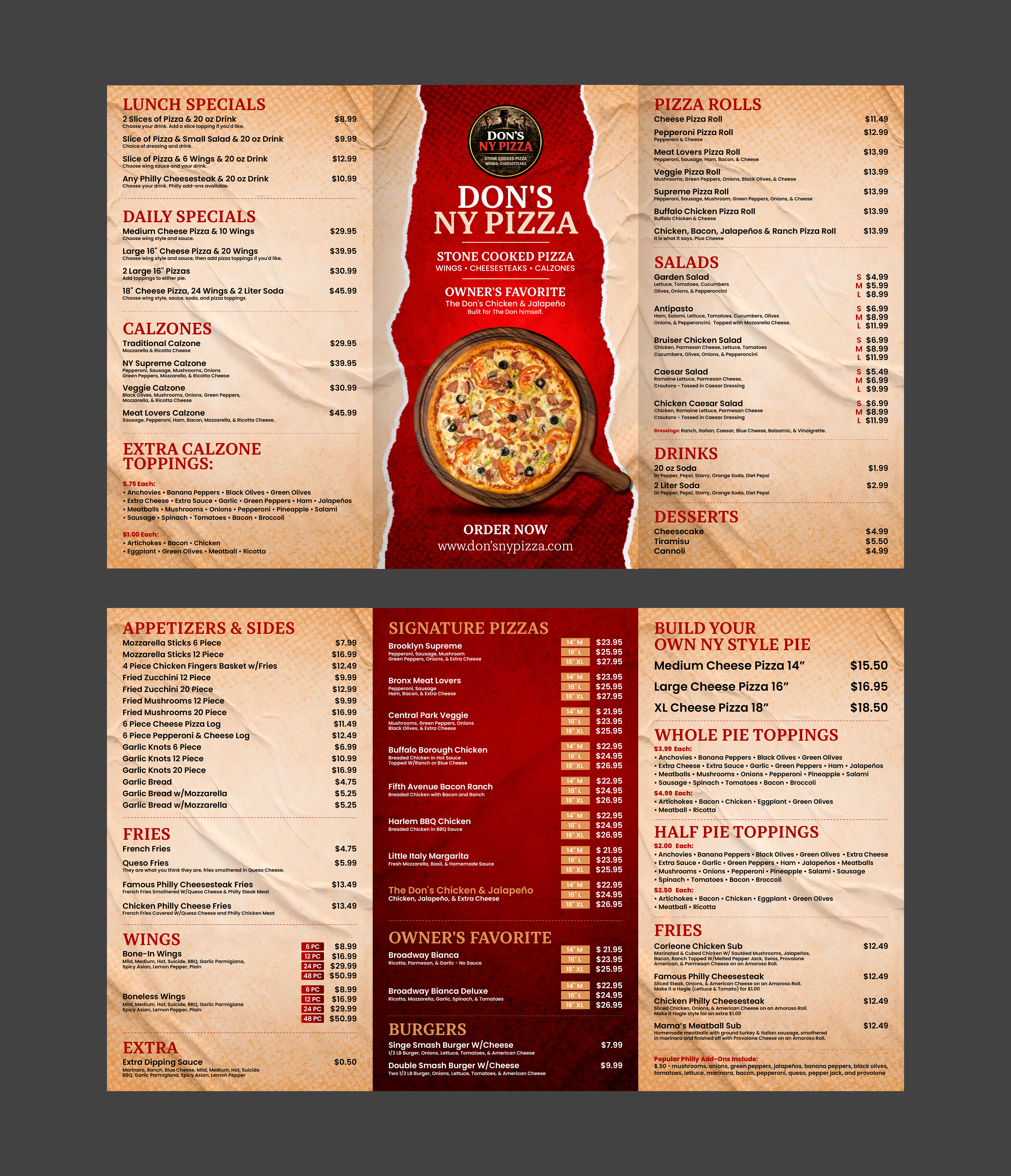 Menu Design by 3Guys for this project | Design #37152875
