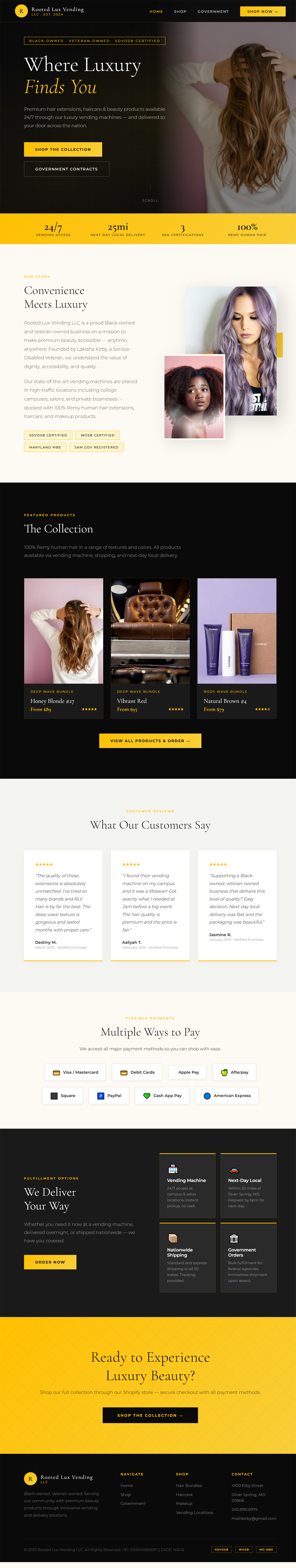 Web Design by sonu.CR for Rooted Lux Vending LLC  | Design #37164620