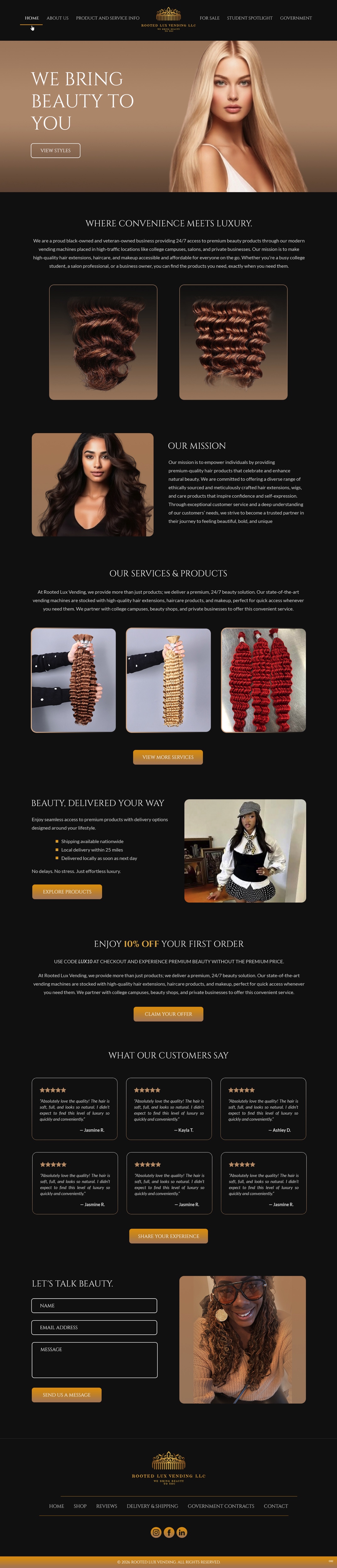 Web Design by pb for Rooted Lux Vending LLC  | Design #37165427