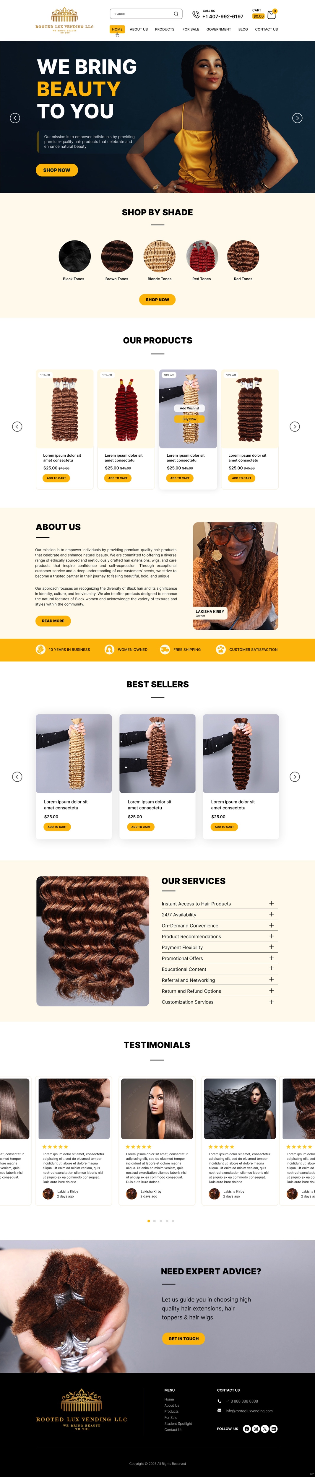 Web Design by pb for Rooted Lux Vending LLC  | Design #37165430