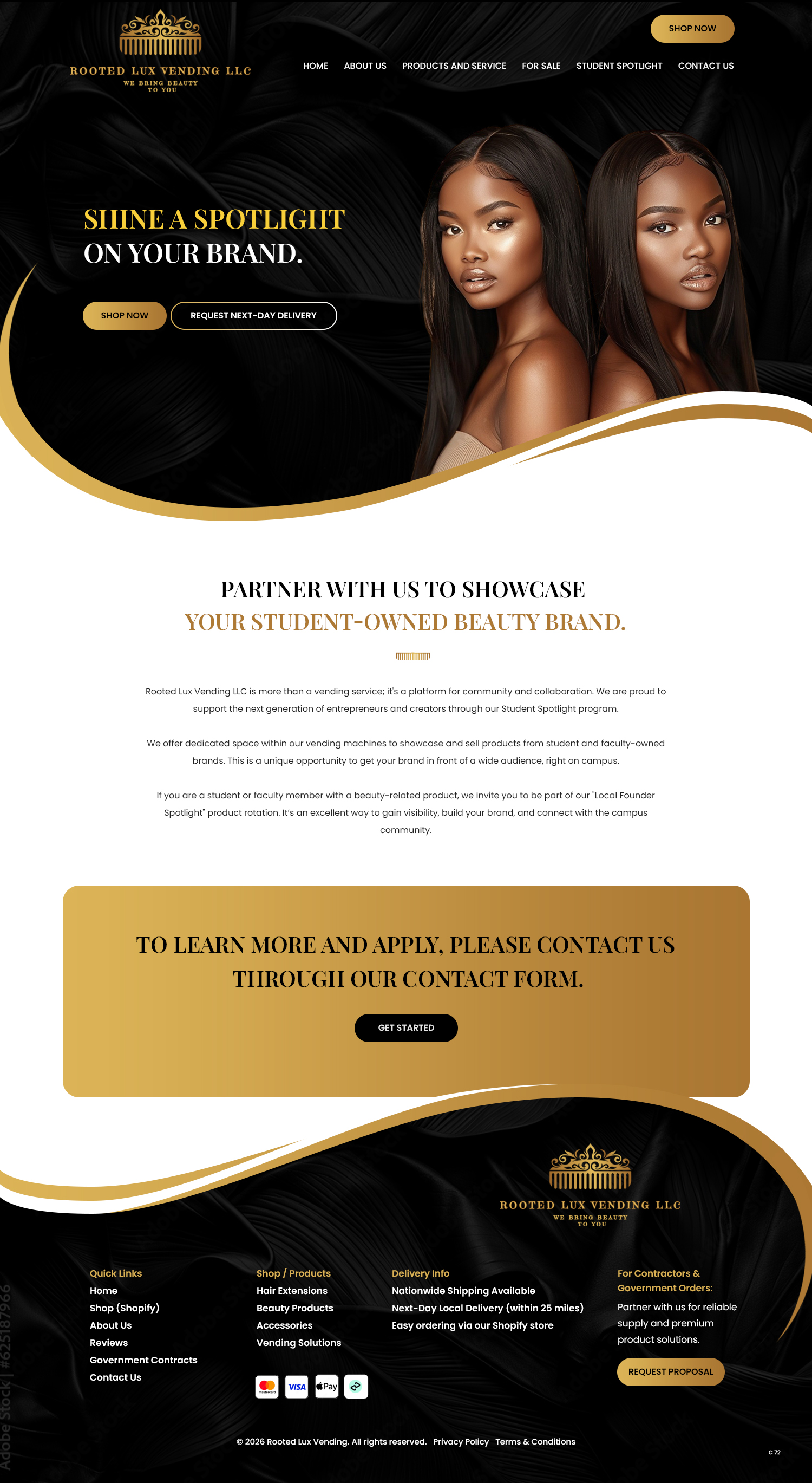 Web Design by pb for Rooted Lux Vending LLC  | Design #37193800