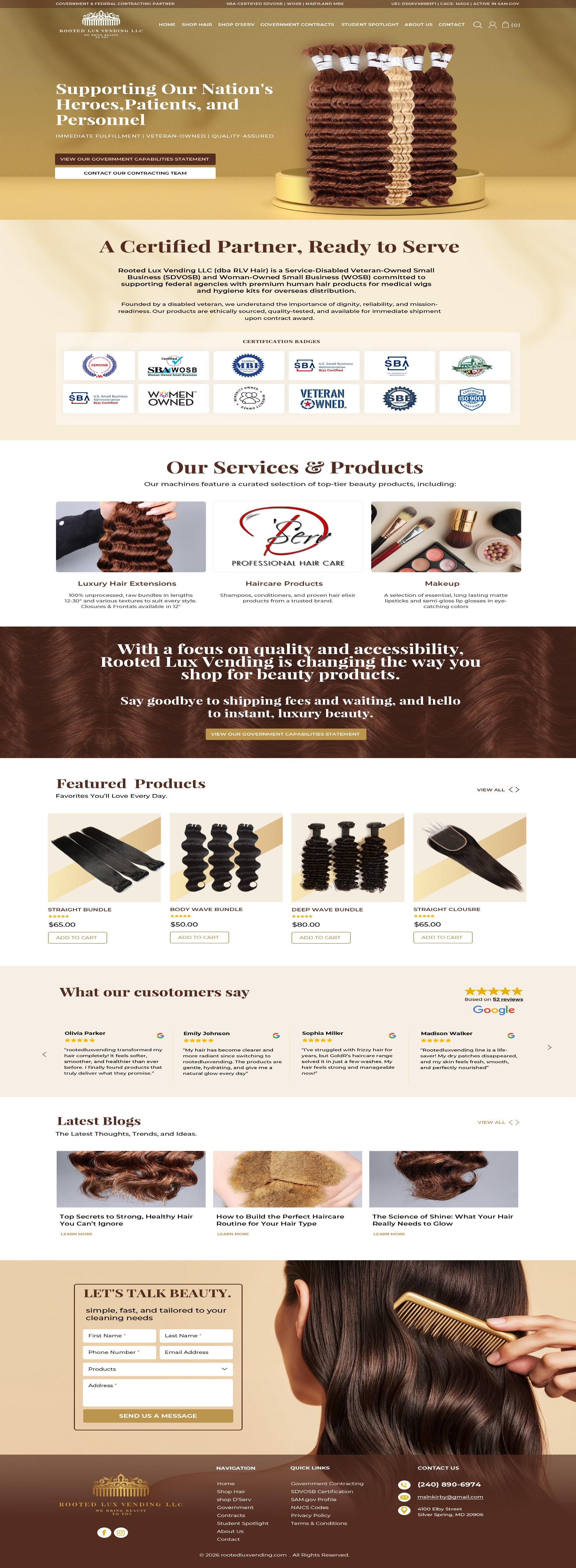 Web Design by beniwalsuman for Rooted Lux Vending LLC  | Design #37164663