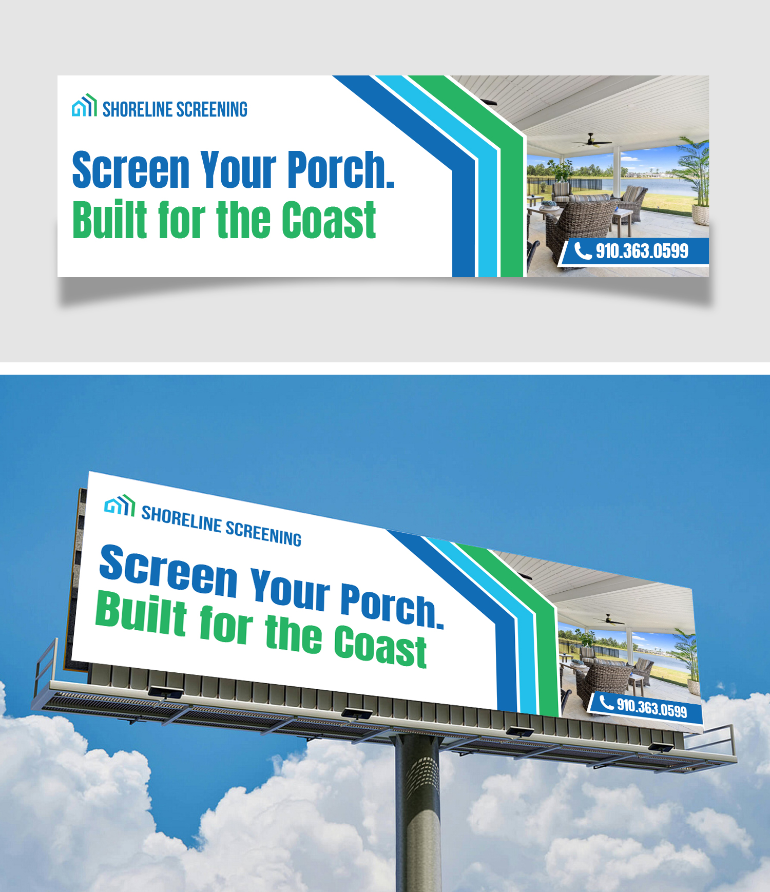 Billboard Design by AHNAF_S for Shoreline Screening Solutions, LLC | Design #37175636