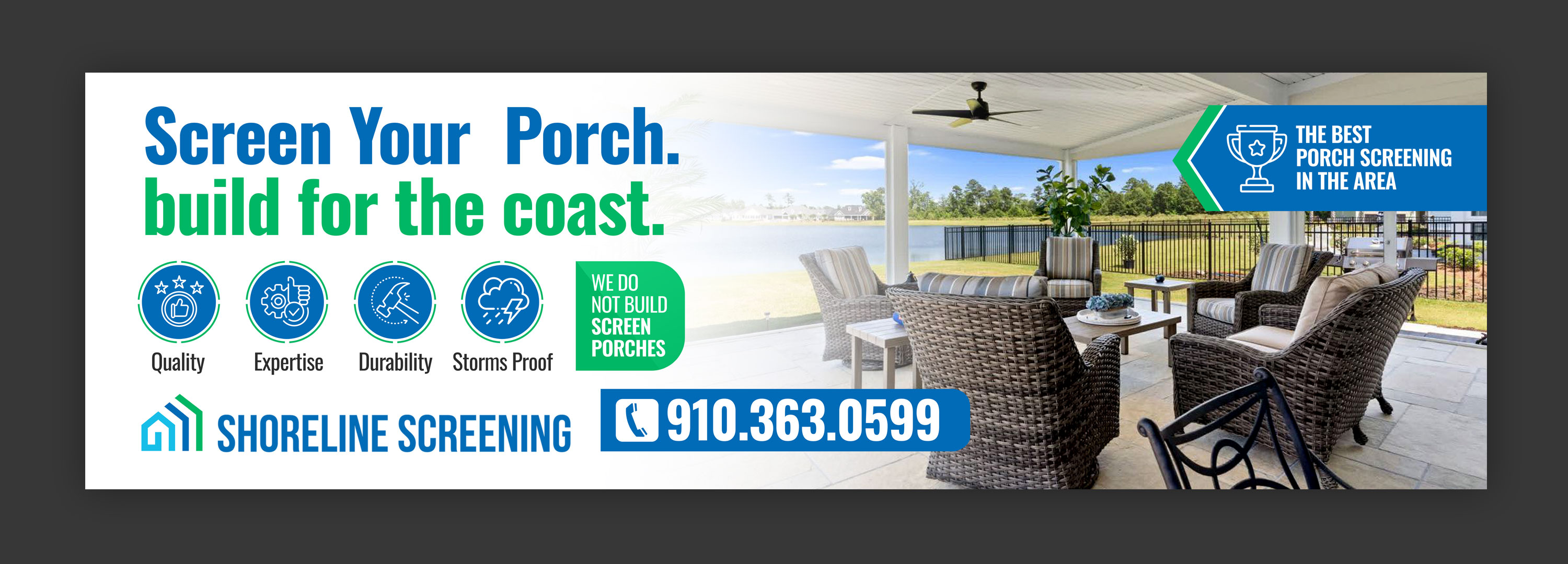 Billboard Design by Stan$oul for Shoreline Screening Solutions, LLC | Design #37175666