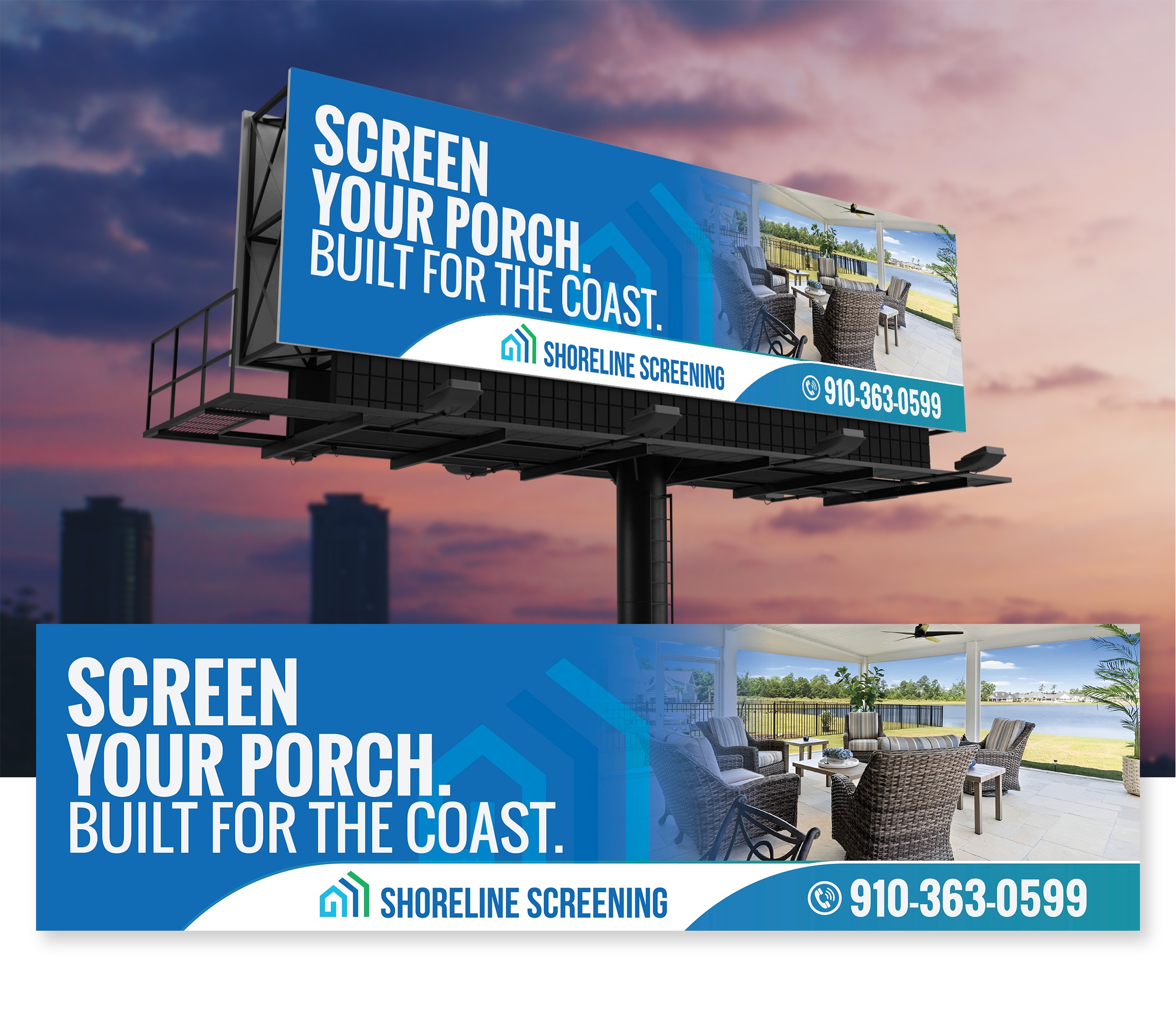 Billboard Design by Impressive Designs for Shoreline Screening Solutions, LLC | Design #37175555