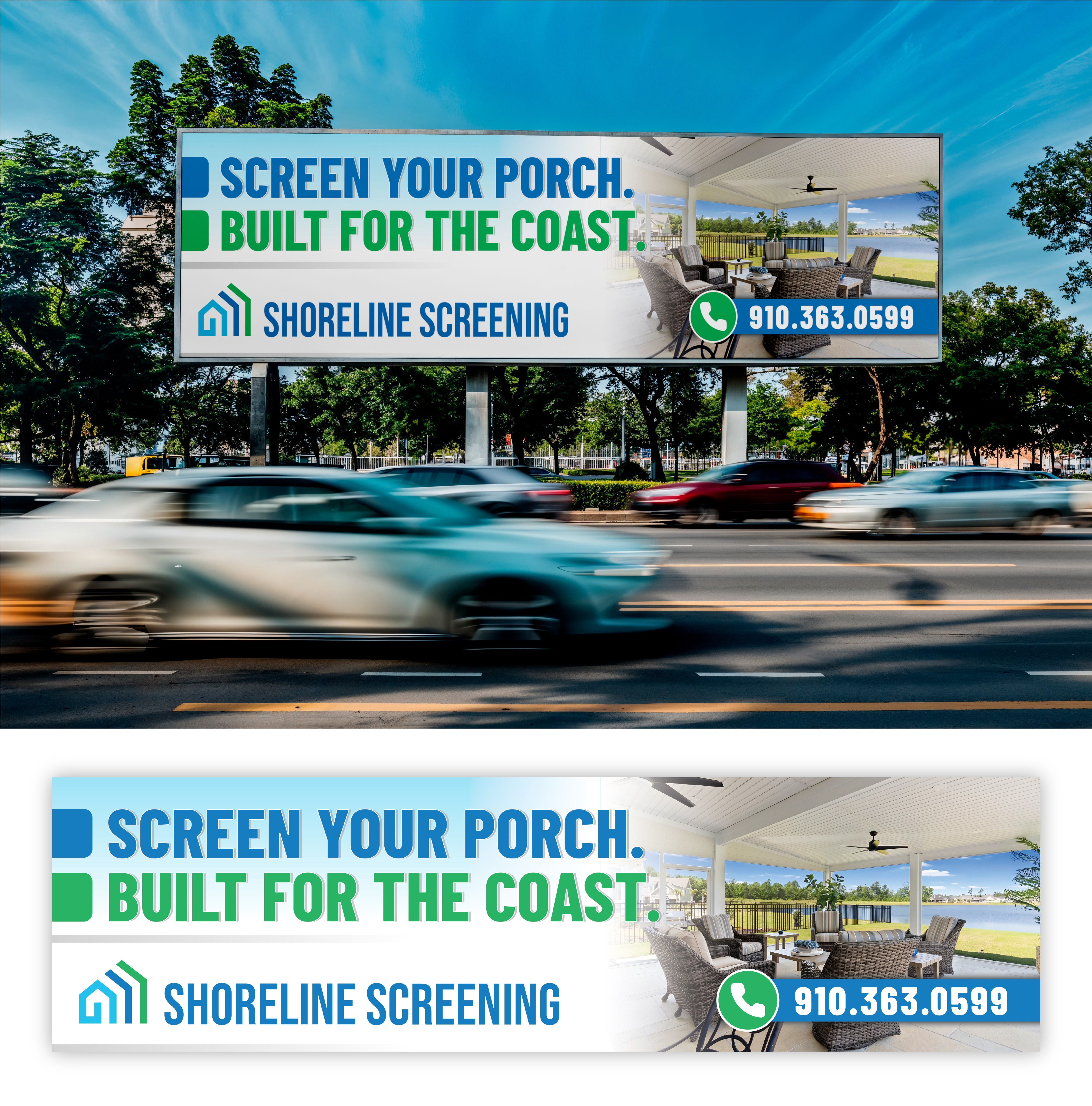 Billboard Design by Impressive Designs for Shoreline Screening Solutions, LLC | Design #37176448