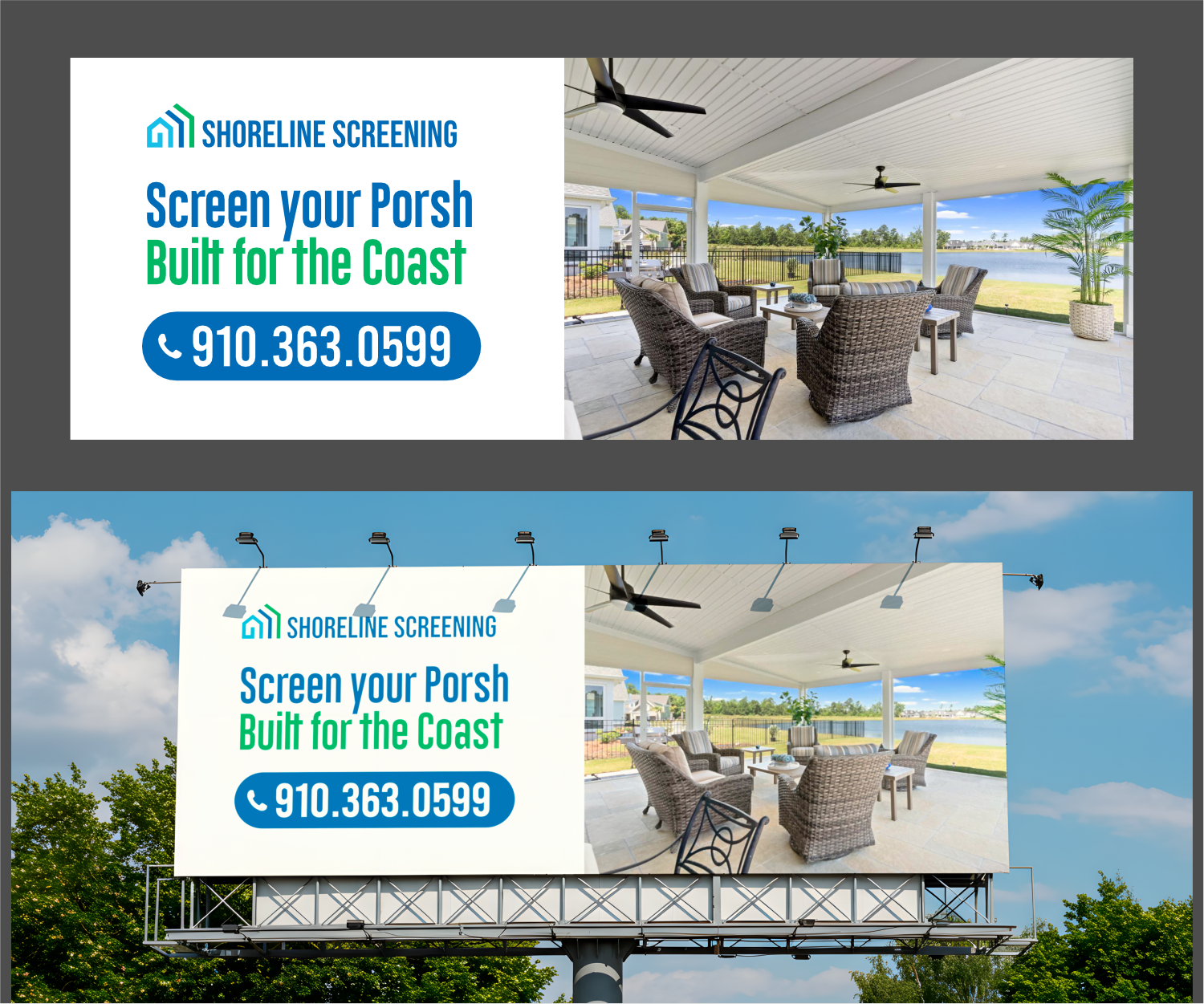 Billboard Design by ThiagoB for Shoreline Screening Solutions, LLC | Design #37174644
